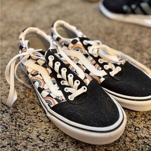 Vans Black Multicolor Rainbow Sneakers